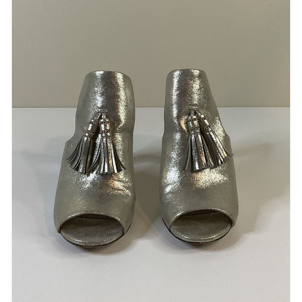 KARL LAGERFELD Paris-Women's Open Toe Heels, Metallic Gold Size 8.5M